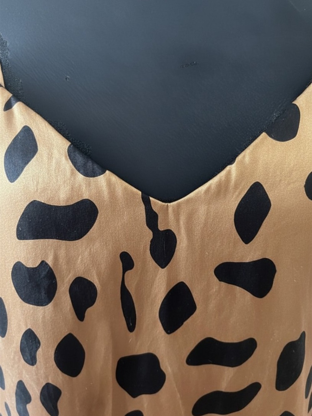 L’Agence Women’s Leopard Print Silk Cami Tank Top - Tan/Black - Picture 2 of 4
